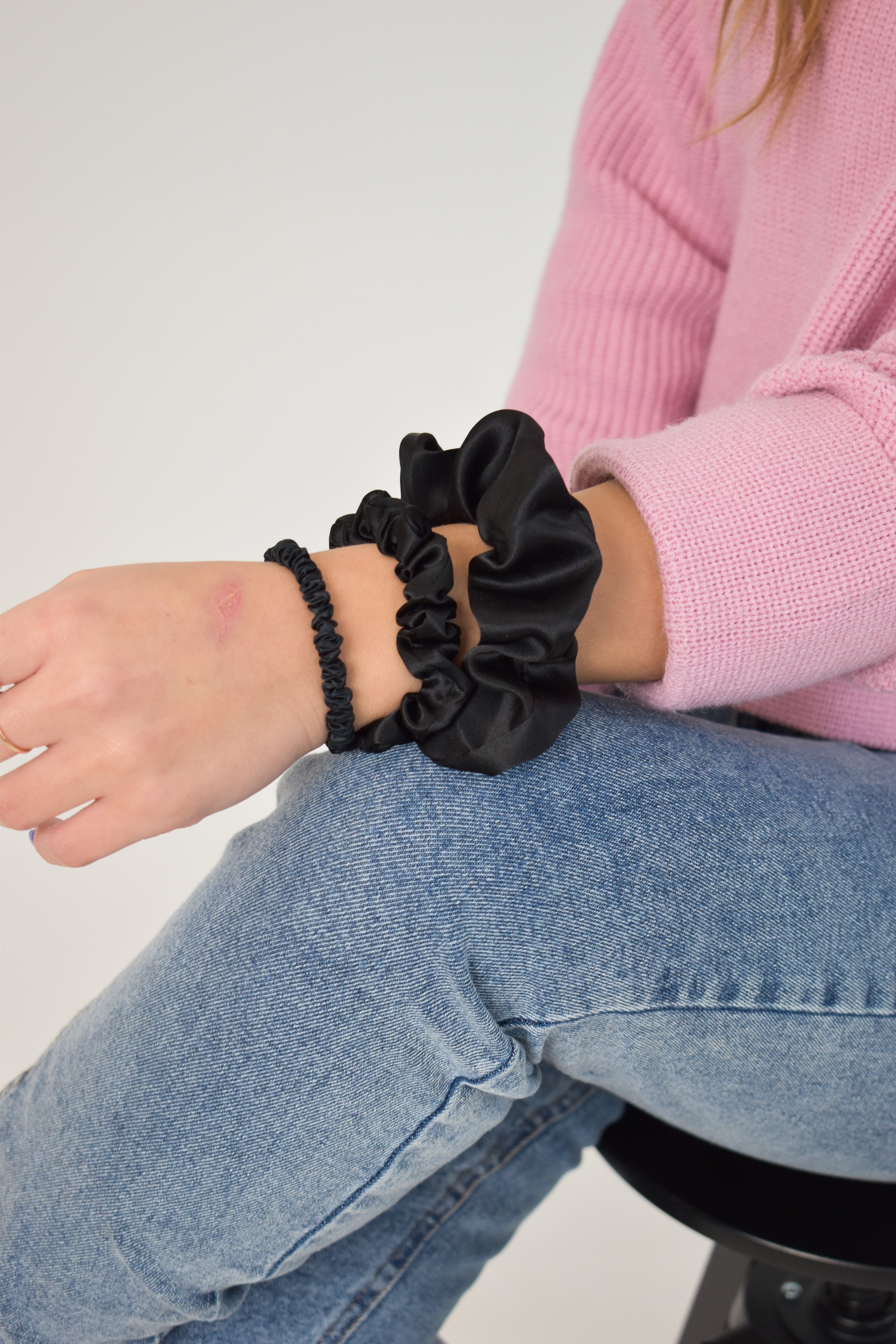 silk hair tie, zīda matu gumija , zīda gumija , kaleja silks, kaleja store, set, mulberry silk, trio
