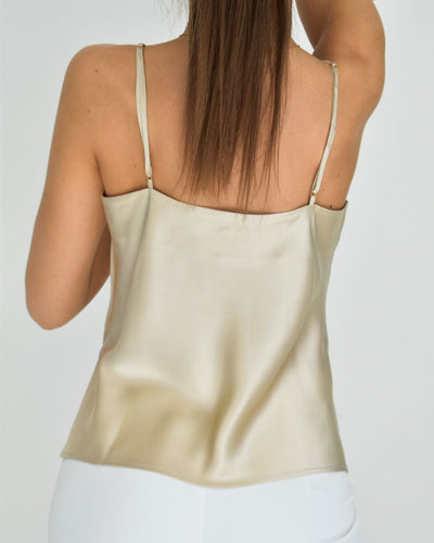 Silk V neck top
