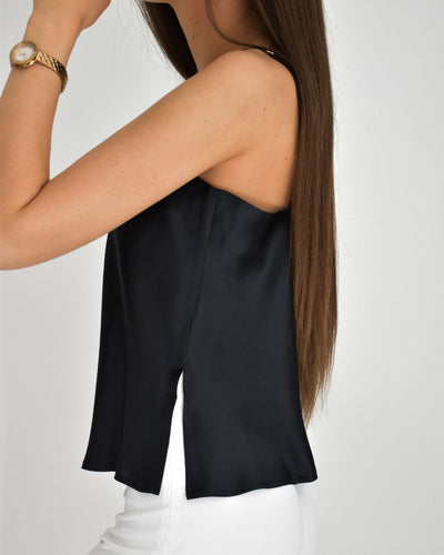 Silk V neck top