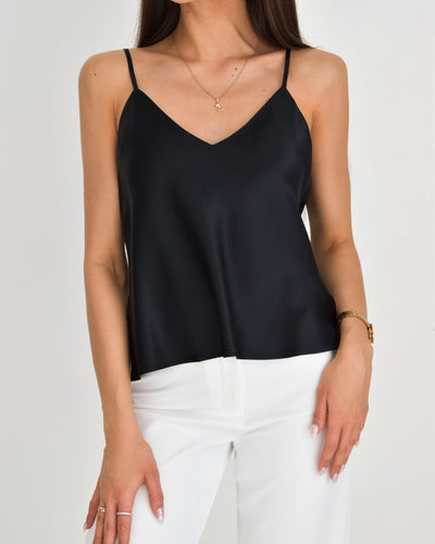 Silk V neck top