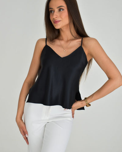 Silk V neck top