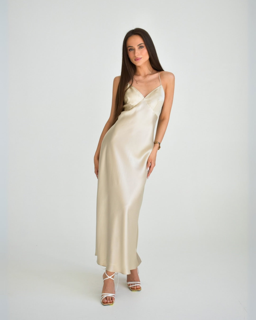 Silk dress with open back