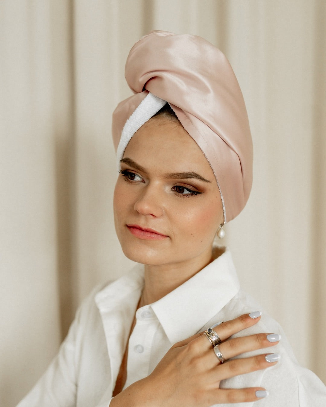 Double sided hair towel/turban