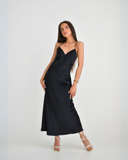 Silk dress with open back