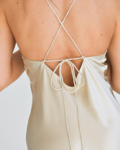 Silk dress with open back