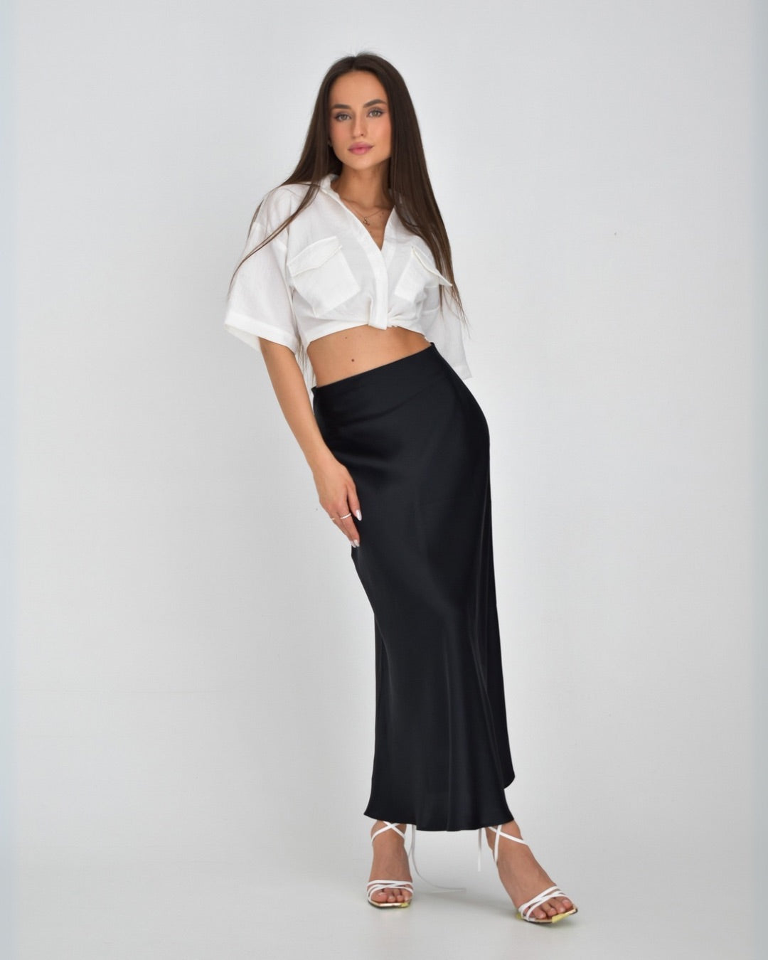 Silk maxi skirt