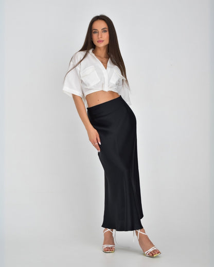 Silk maxi skirt