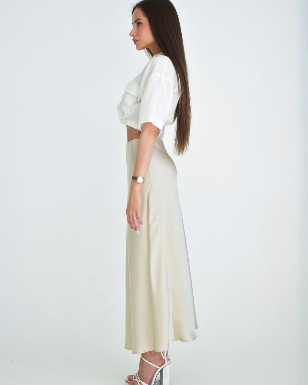 Silk maxi skirt