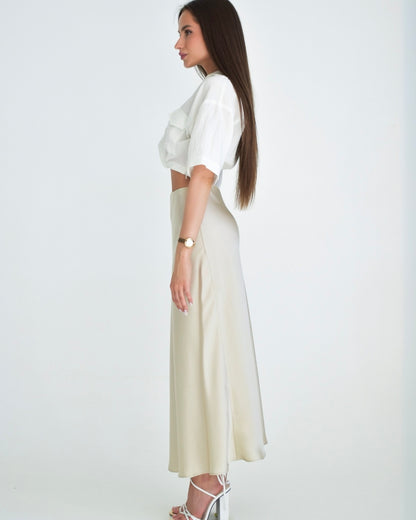 Silk maxi skirt