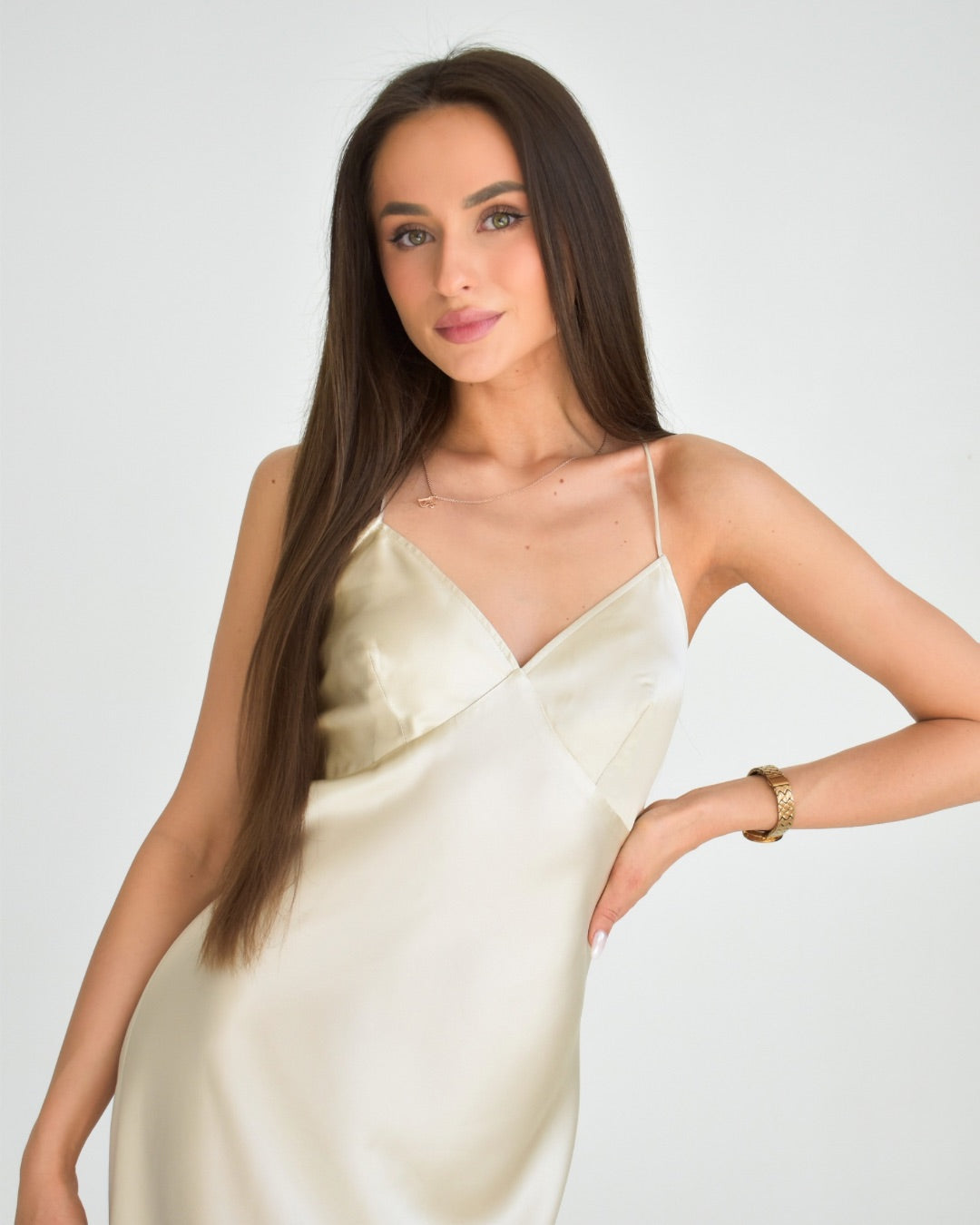 Silk dress with open back