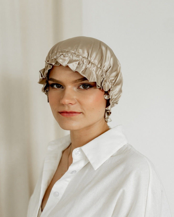 Adjustable silk sleeping bonnet