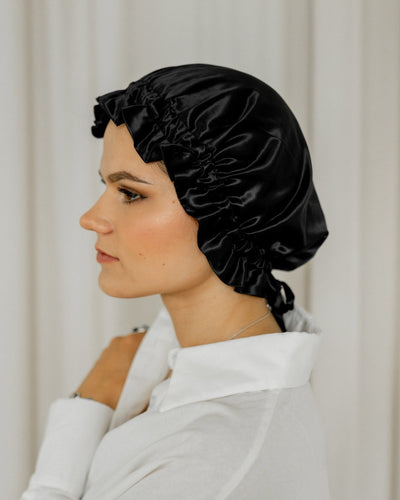 Adjustable silk sleeping bonnet