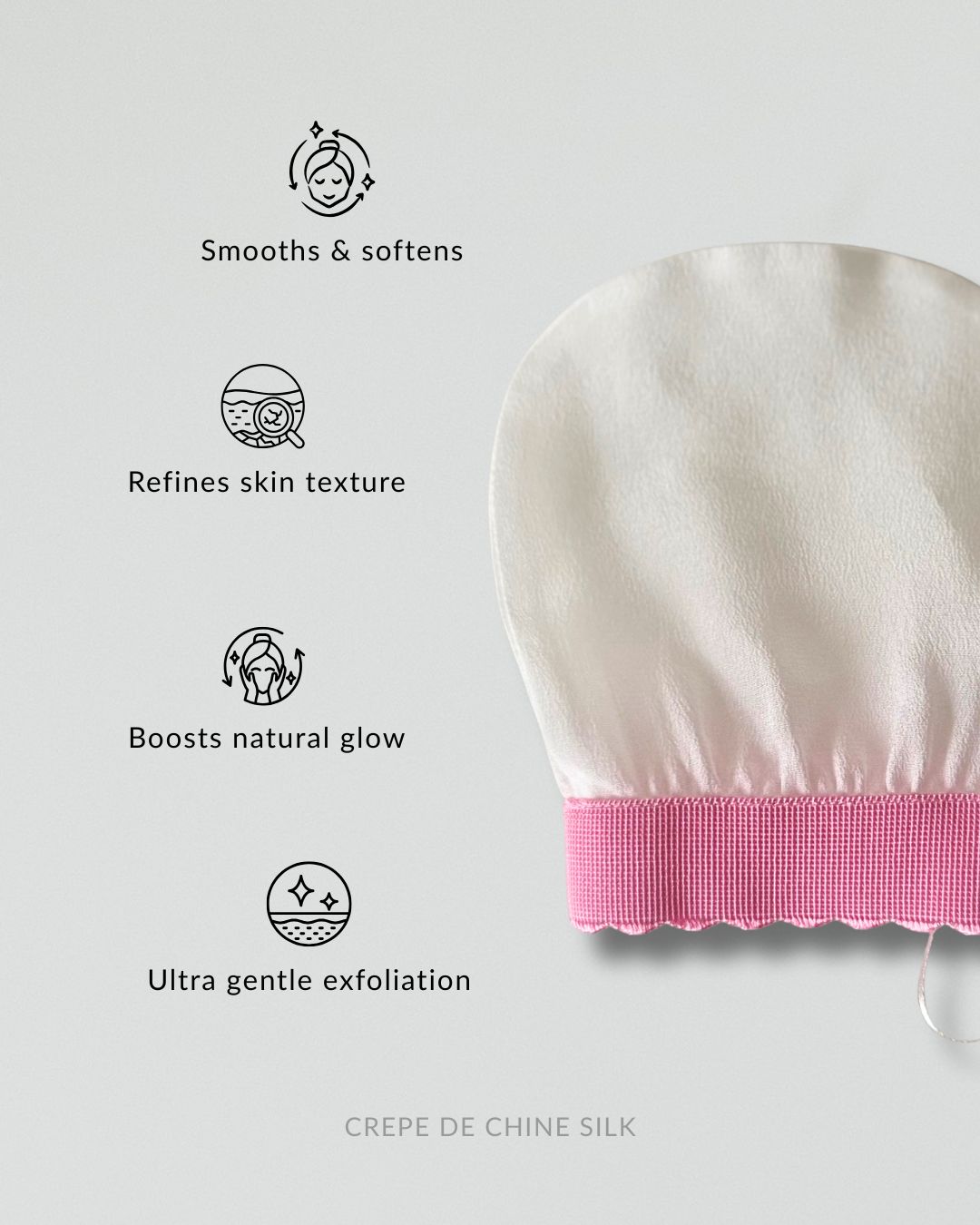Silk exfoliating peeling FACE glove