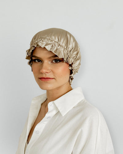 Adjustable silk sleeping bonnet