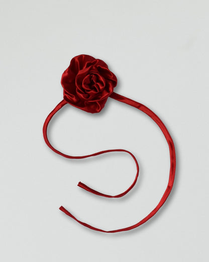 Silk rose choker