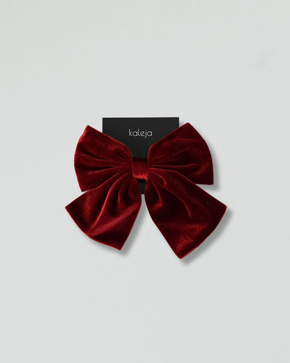 Velvet bow hair clip