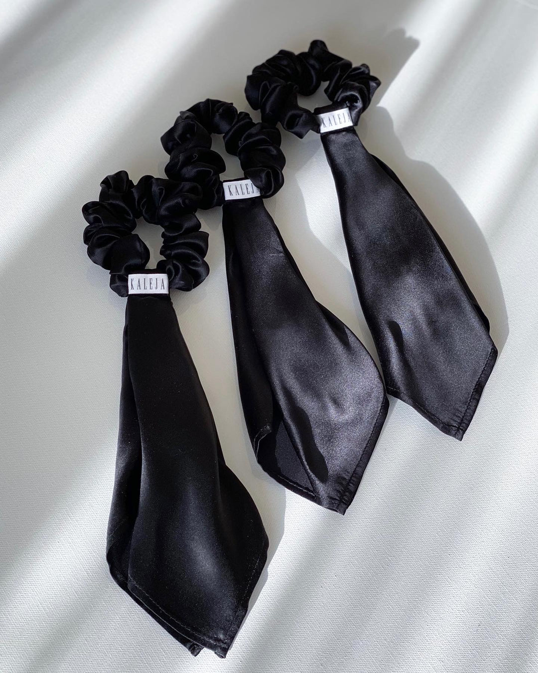 Silk hair tie with silk ribbons
