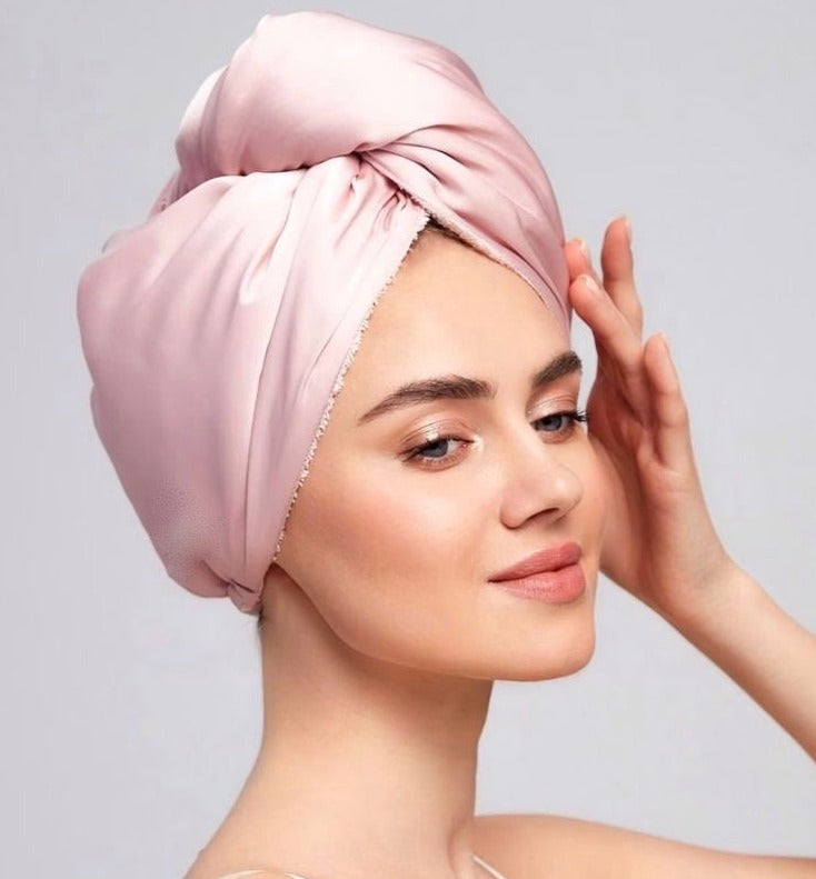 double sided hair towel, kaleja store, silk hair towel, mulberry sil, pink, zīda dvielis, matu dvielis, zīda dvielītis, kaleja silks