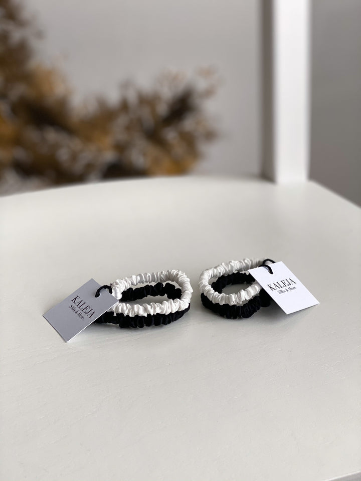 silk hair tie, zīda matu gumija , zīda gumija , kaleja silks, kaleja store, set, mulberry silk, xs, 