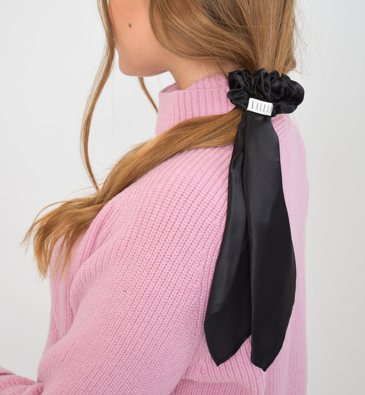 S/M silk hair tie with long ribbons